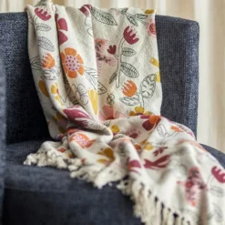 Vivielle pledd 160x130 cm blomster lys