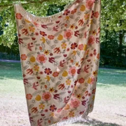 Vivielle pledd 160x130 cm blomster lys