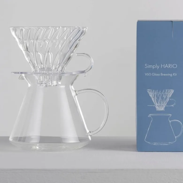 V60 kaffebrygger i glass str.02 4 deler