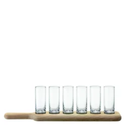 Vodka shotglass 6 stk med brett klar