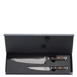 Wengè knivsett 2 deler kokkekniv + universalkniv