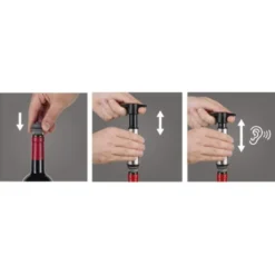 Wine Saver 3 stk gaveeske svart/sølv