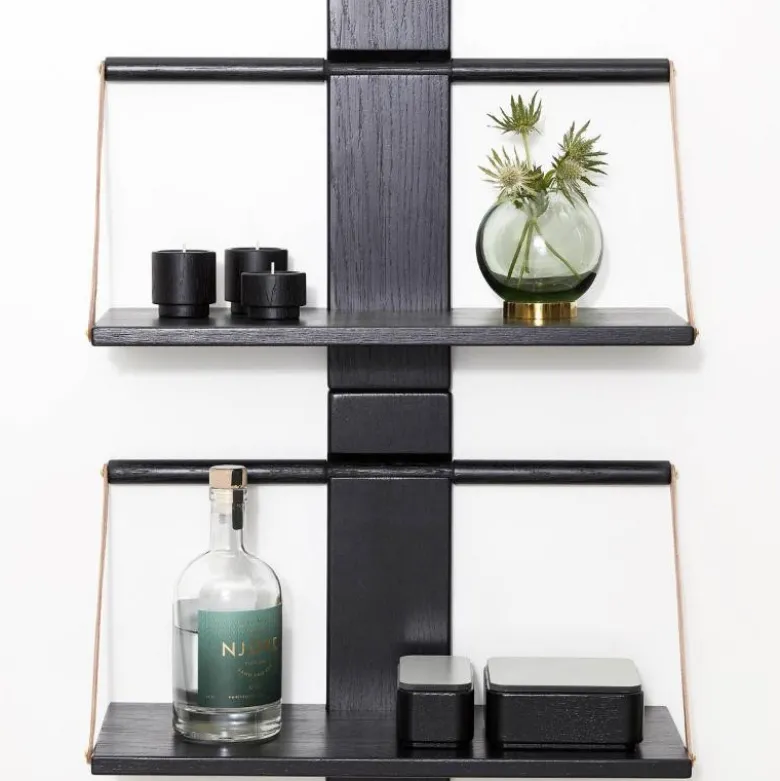 Wood wall hylle 45x20x32 cm svart