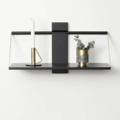 Wood wall hylle 24x18x30 cm svart