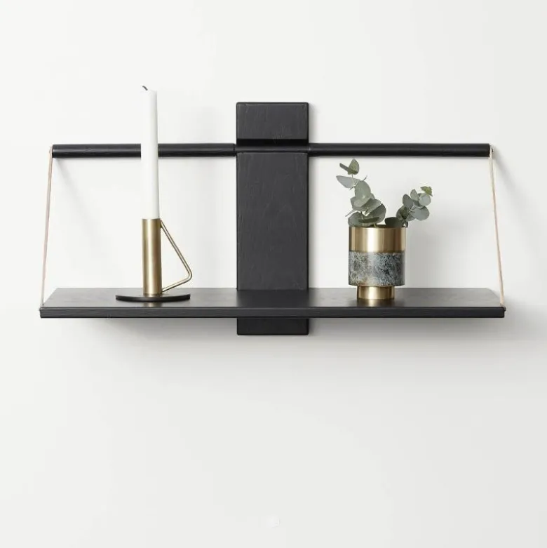 Wood wall hylle 24x18x30 cm svart