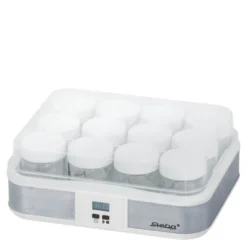 Yoghurtmaskin JM2 2,5L med glassbeholder 12 stk rustfritt stål/hvit